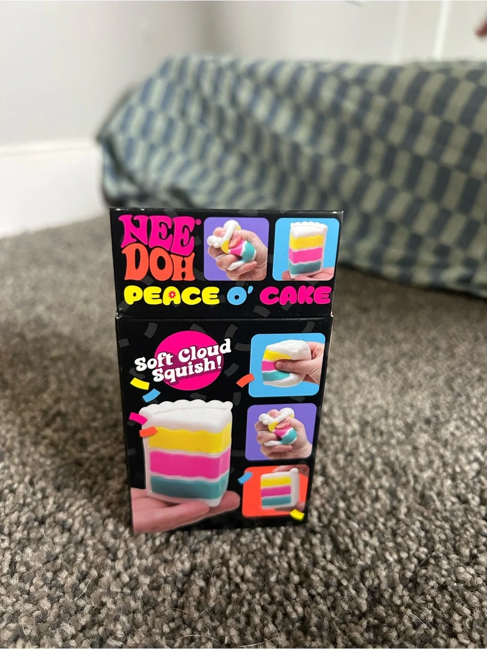 Nee Doh Peace O' Cake Stacking Squishy Toy — White, Teal, Yellow, Pink - Picture 2 of 4